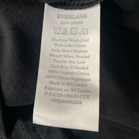 Everlane The Organic Cotton Cutaway Tank Top Black Sizes XSmall Small Medium - Picture 4 of 5